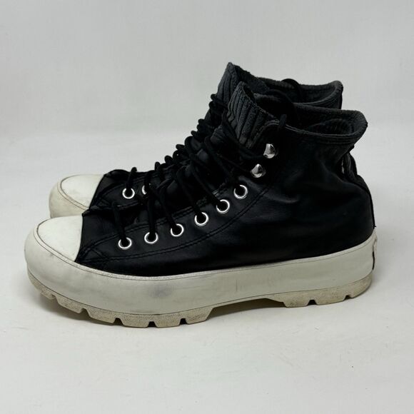 Converse All Star Chuck GoreTex Lugged Soles High Shoes Womens 9.5 Black Leather - Picture 3 of 16